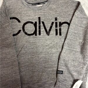 Calvin Klein Gray Crewneck Sweatshirt with Black Logo
